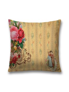 Наволочка JoyArty декоративная "Букет и девушка" на молнии, 45x45 см