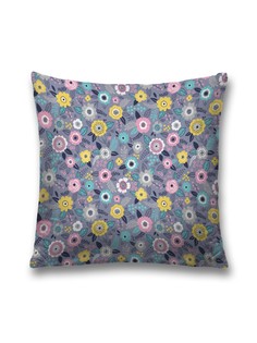 Наволочка JoyArty декоративная "Круглогодичные цветы" на молнии, 45x45 см