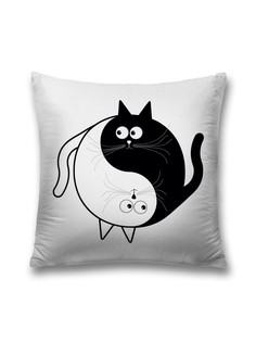 Наволочка JoyArty декоративная "Баланс котов" на молнии, 45x45 см