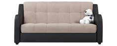 Диван тканевый прямой Барон Madagascar темно-бежевый (Рогожка + Экокожа) D1 Furniture