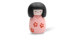Сувенир мини куколка КОКЭСИ 10см, ручная работа, розовый (made in Japan)