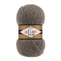Пряжа ALIZE Angora real 40 100 гр. 480м (40% шерсть, 60% акрил) (553 коричневый меланж)