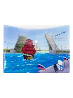 Папка-конверт на кнопке А4 COMIX Little Polo Bear, Санкт-Петербург Дворцовый Мост