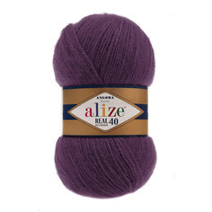 Пряжа ALIZE Angora real 40 100 гр. 480м (40% шерсть, 60% акрил) (111 сливовый)
