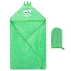 Комплект Leader Kids полотенце/рукавица-мочалка 80 х 100 см, зеленый