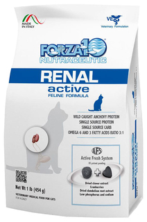 Сухой корм для кошек Forza10 Active Line Renal, при почечной недостаточности, рыба,0,454кг