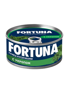 Тунец Fortuna кусочки в соусе с укропом 185 г Фортуна