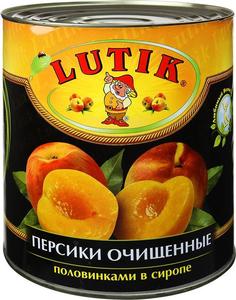 Персики Lutik половинками в сиропе очищенные Лютик