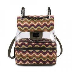 Рюкзак женский OrsOro DS-9001 хаки полосатый