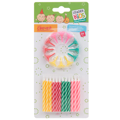 Свечи с держателями Leader Kids Ассорти, 24 шт LK-JW2009C