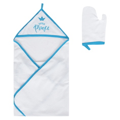 Комплект Leader Kids Принц полотенце с уголком/рукавица/мочалка 90 х 90 см, белый