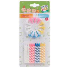 Свечи с держателями Leader Kids Ассорти, 24 шт LK-JW2007C