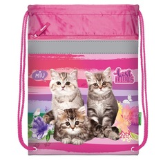 Мешок для обуви School Формат Полосатые котята, розовый