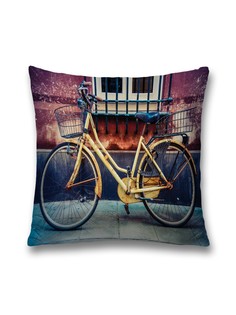 Наволочка JoyArty декоративная "Оставленный велосипед" на молнии, 45x45 см