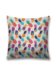 Наволочка JoyArty декоративная "Ананасовый рай" на молнии, 45x45 см