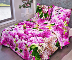 Простыня Mercury Home «Сирень 1» 1.5 СП 145x214 Бязь