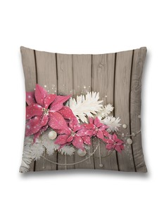 Наволочка JoyArty декоративная "Новогодние цветы" на молнии, 45x45 см