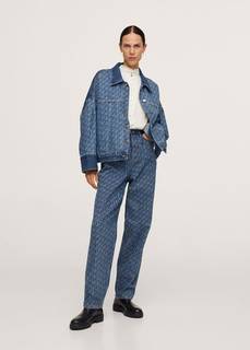 Джинсы tapered с завышенной талией и логотипом - Sanaa Mango