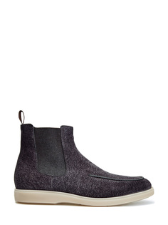 Ботинки-челси из замши с меховой отделкой Santoni