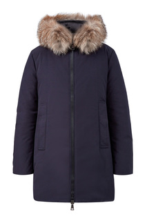 Парка с утеплителем из пуха и окантовкой мехом лисы Blue Frost Moncler