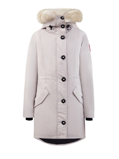 Светлая парка Rossclair с капюшоном и отделкой из меха койота Canada Goose