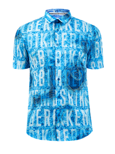 Рубашка с короткими рукавами и принтом Water Map Bikkembergs