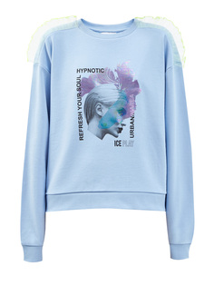 Свитшот с полупрозрачными вставками и голографическим принтом Ice Play