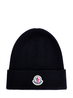 Шапка из натуральной шерсти в английскую резинку Moncler
