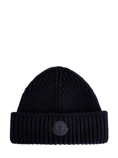 Шапка из шерсти Virgin в технике эластичной вязки Moncler