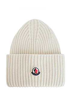 Шапка из теплой шерсти и кашемира с широким отворотом Moncler