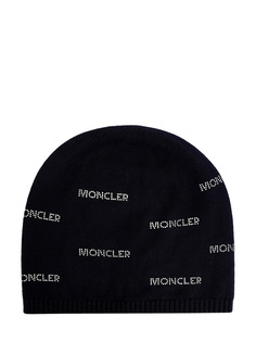 Шерстяная шапка-бини с декором из мерцающих кристаллов Moncler