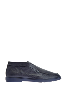 Однотонные ботинки из крупнозернистой телячьей кожи Santoni