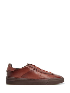 Кожаные кеды ручной работы с эффектом патины Santoni
