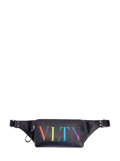 Кожаная сумка на пояс с принтом VLTN Multicolor Valentino
