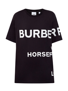 Футболка-oversize из джерси с контрастным принтом Horseferry Burberry