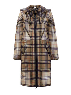 Удлиненная ветровка из полупрозрачного нейлона в клетку Vintage Check Burberry