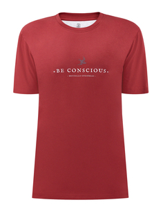 Хлопковая футболка из джерси с принтом Be Conscious Brunello Cucinelli