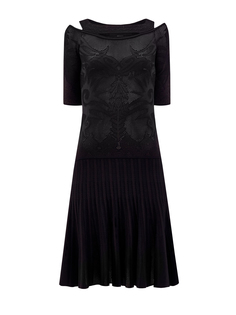 Однотонное платье с кружевной вышивкой ручной работы Ermanno Scervino
