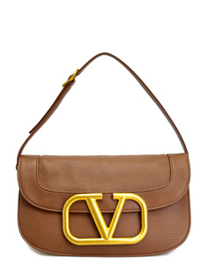 Сумка SuperVee из матовой зернистой кожи с пряжкой VLOGO Valentino