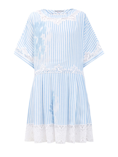 Платье из легкого муслина с кружевной вышивкой Ermanno Scervino