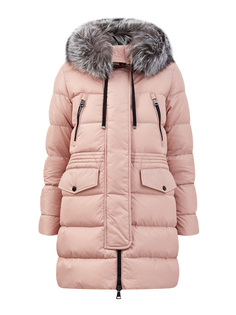 Пуховик из матового нейлона с кулиской на талии Moncler