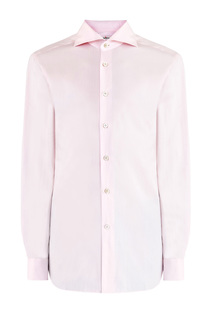 Однотонная рубашка в классическом стиле из хлопка Kiton