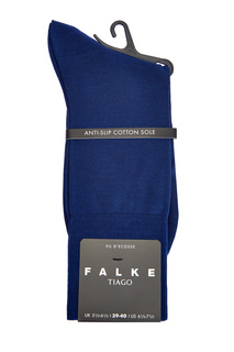 Высокие носки из гладкого хлопка в синем оттенке Falke