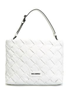 Белая сумка-тоут с объемной отделкой Karl Lagerfeld