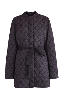 Куртка с поясом и стеганным узором с монограммой на пересечениях Moncler