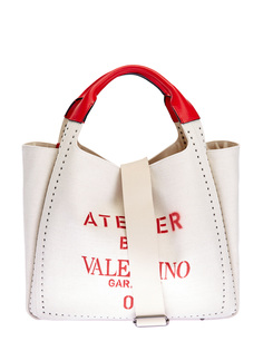 Сумка Atelier Bag с трафаретным принтом и кожаной отделкой Valentino