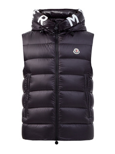 Утепленный жилет из нейлона Longue Saison с макро-логотипом Moncler