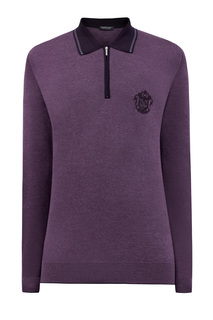 Поло из шерстяной пряжи с вышитым гербом Bertolo Cashmere