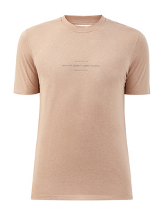 Хлопковая футболка с минималистичным принтом в стиле леттеринг Brunello Cucinelli
