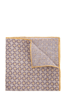 Мужской платок-паше из хлопка и льна с геометрическим орнаментом Brunello Cucinelli